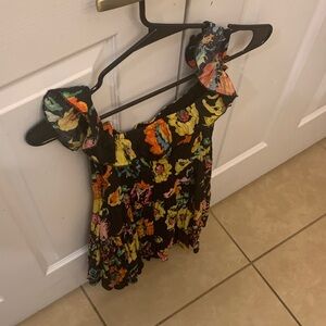 NWOT Urban Outfitters Black Floral Top